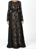 Thea Unapologetic Lace-Sleeve Maxi Dress