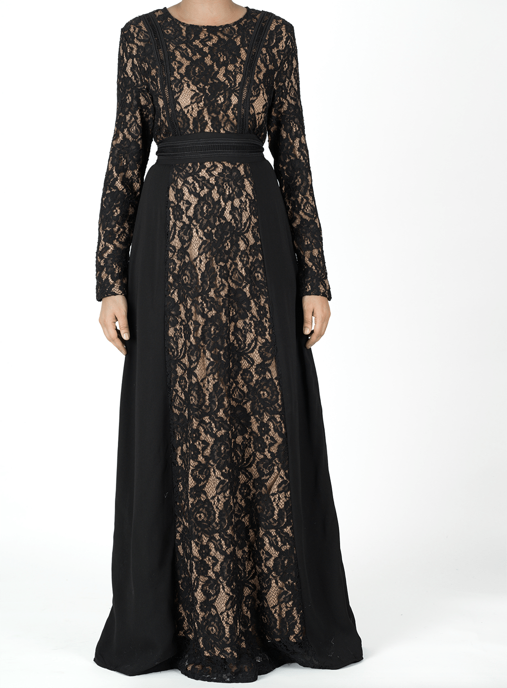 Thea Unapologetic Lace-Sleeve Maxi Dress