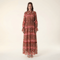 Selby Valentina Lace-Detail Long-Sleeve Maxi Dress