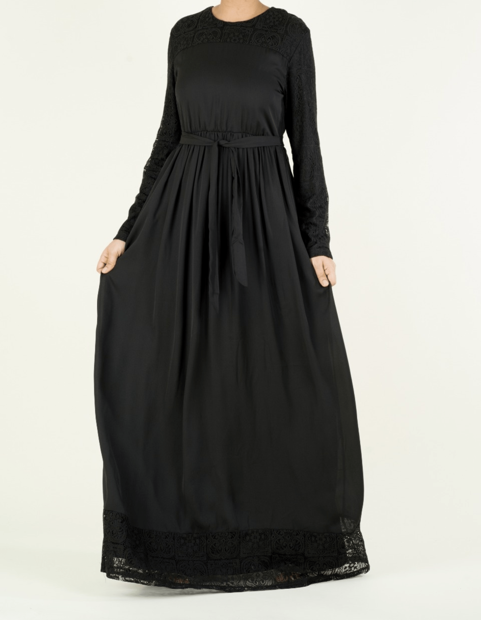 London Black Chiffon Gown