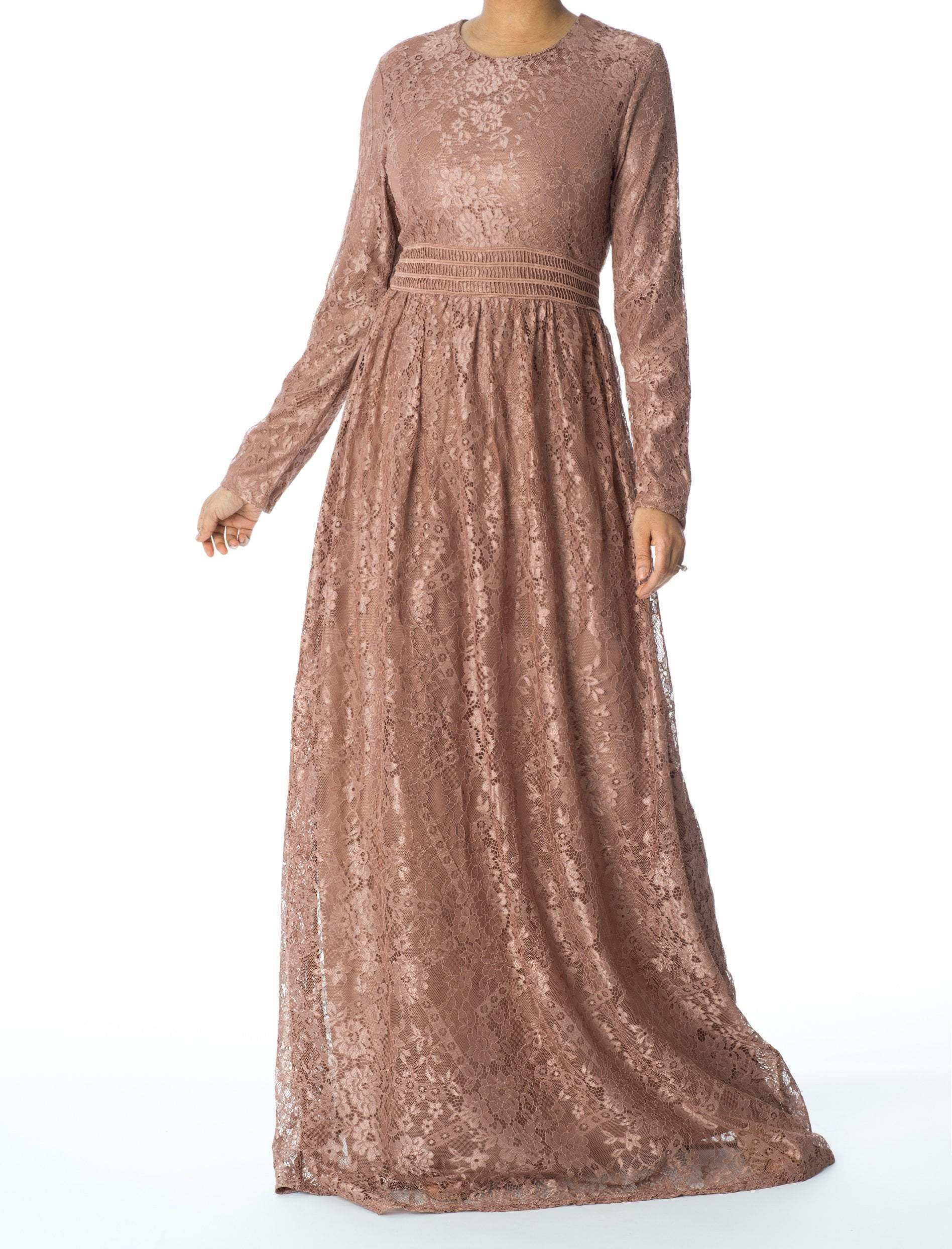 Monroe Mauve Lace Maxi Dress