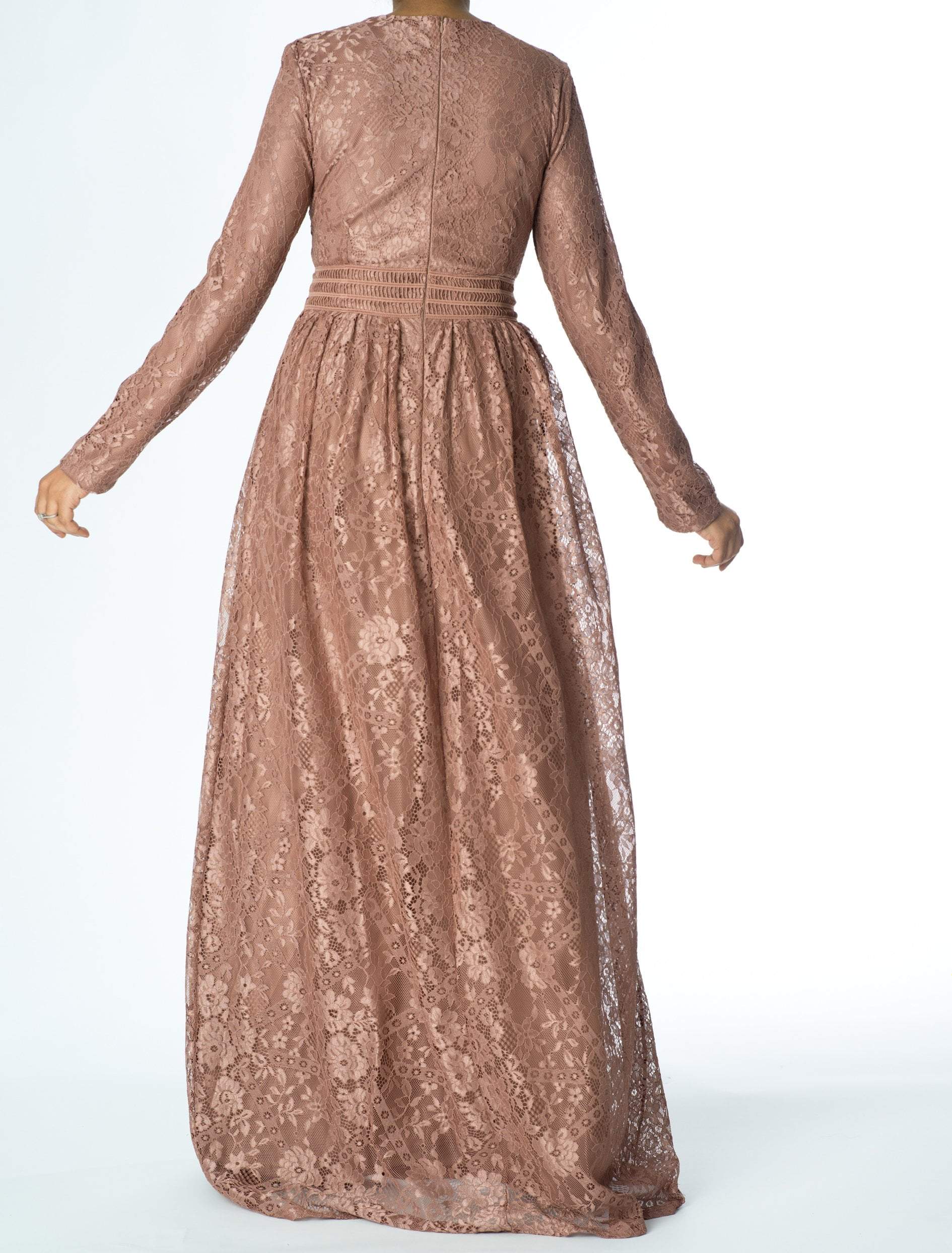 Monroe Mauve Lace Maxi Dress