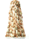 Ilaria Mocha Watercolour Floral Maxi Dress
