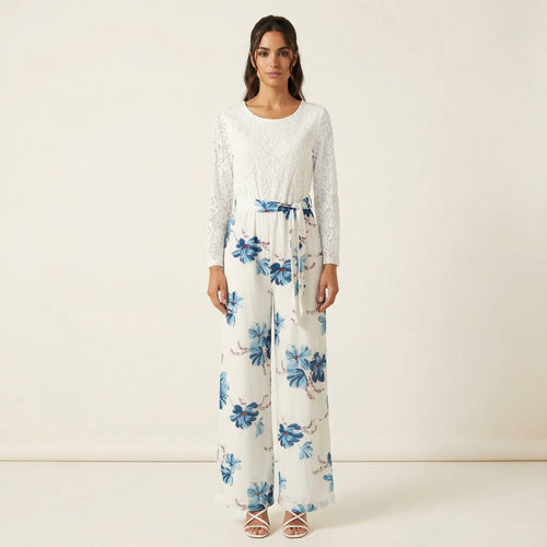 Blair White Floral Jumpsuit