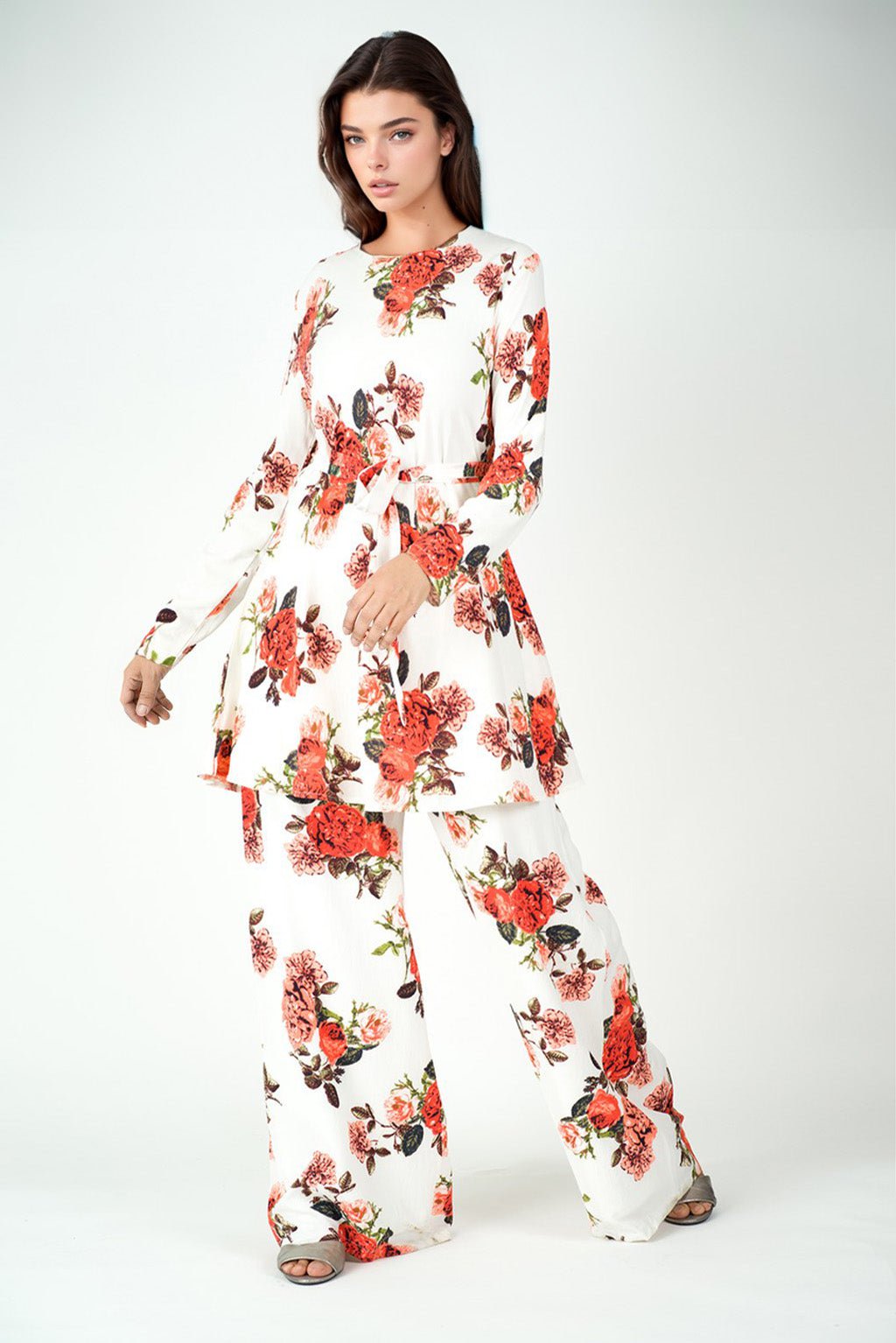 Adley White Floral Matching Set