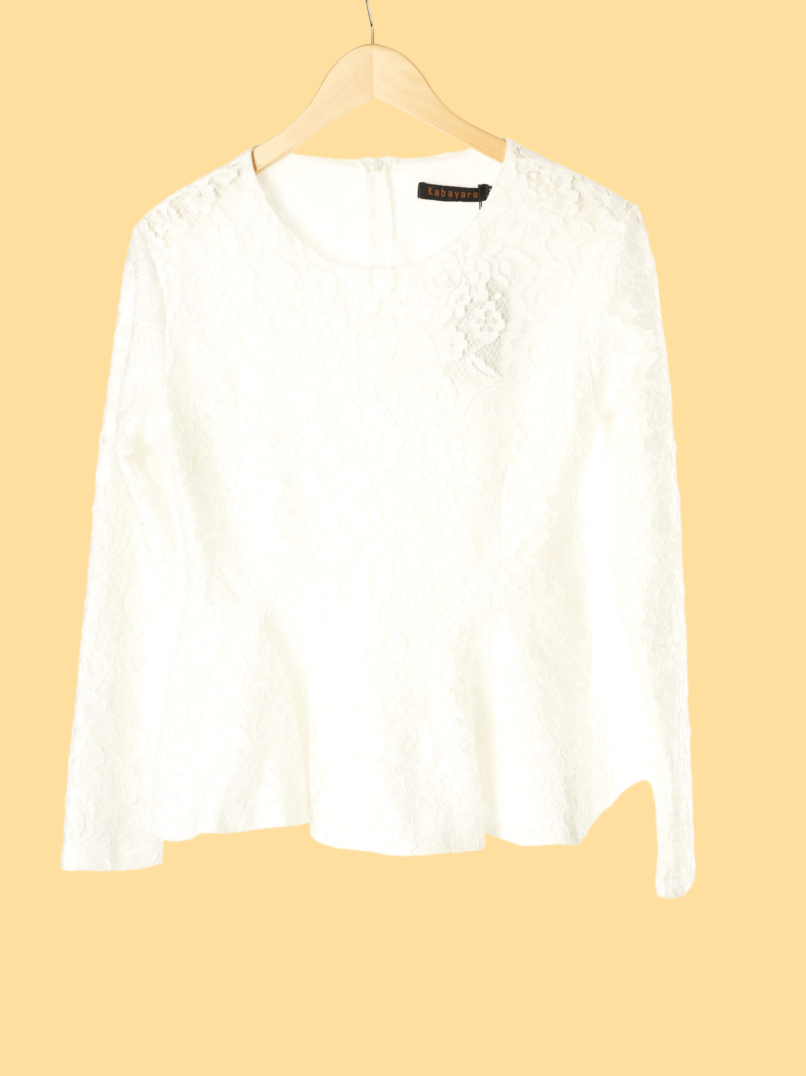 Emerson White Lace Peplum Top