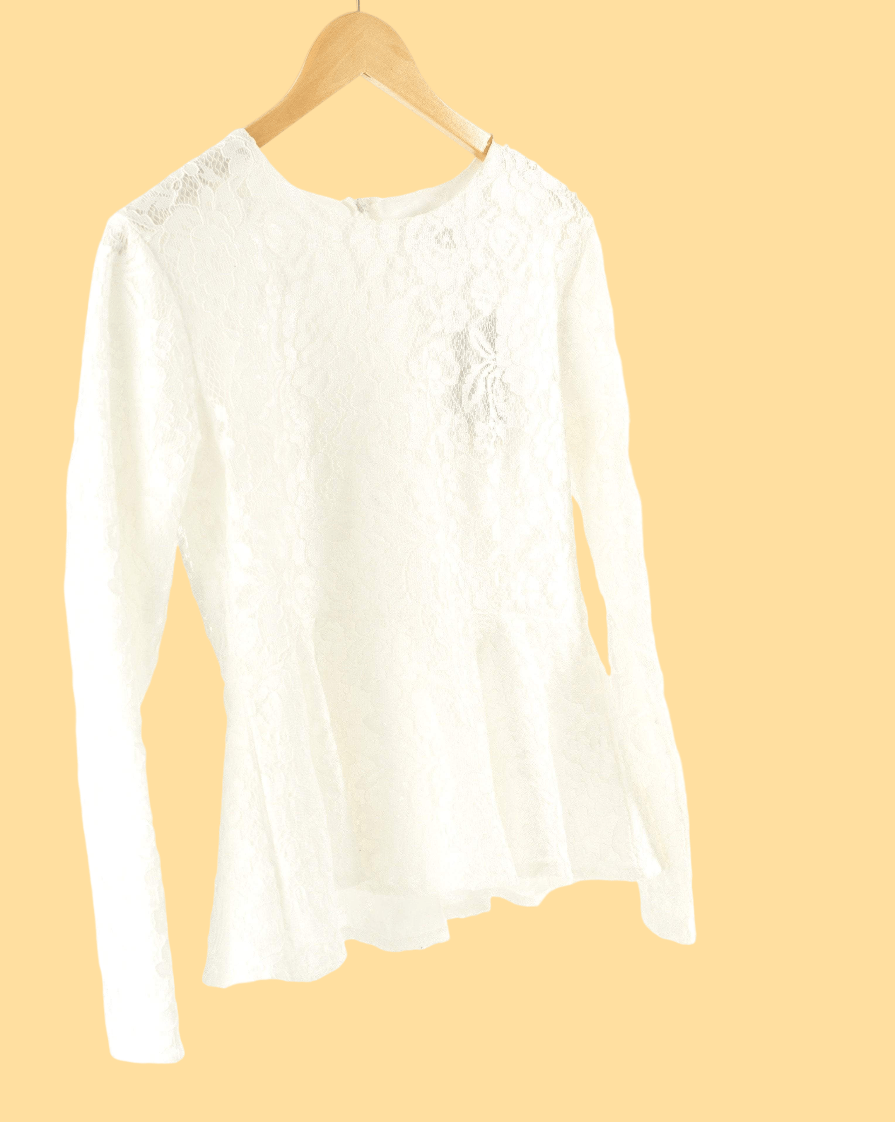 Emerson White Lace Peplum Top