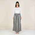 Eden White Plaid Maxi Skirt