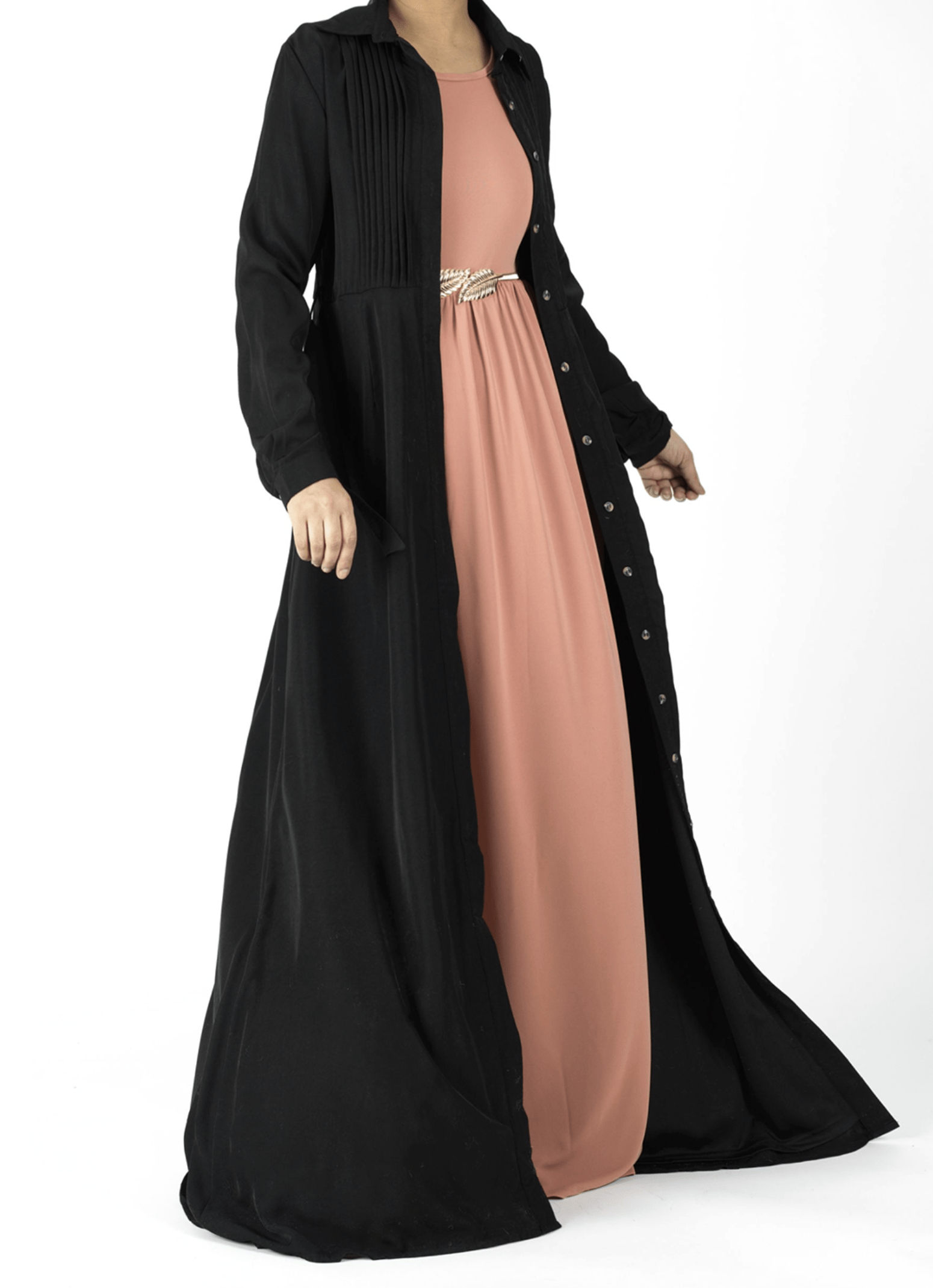 Maven Black Button-Down Cardigan Dress