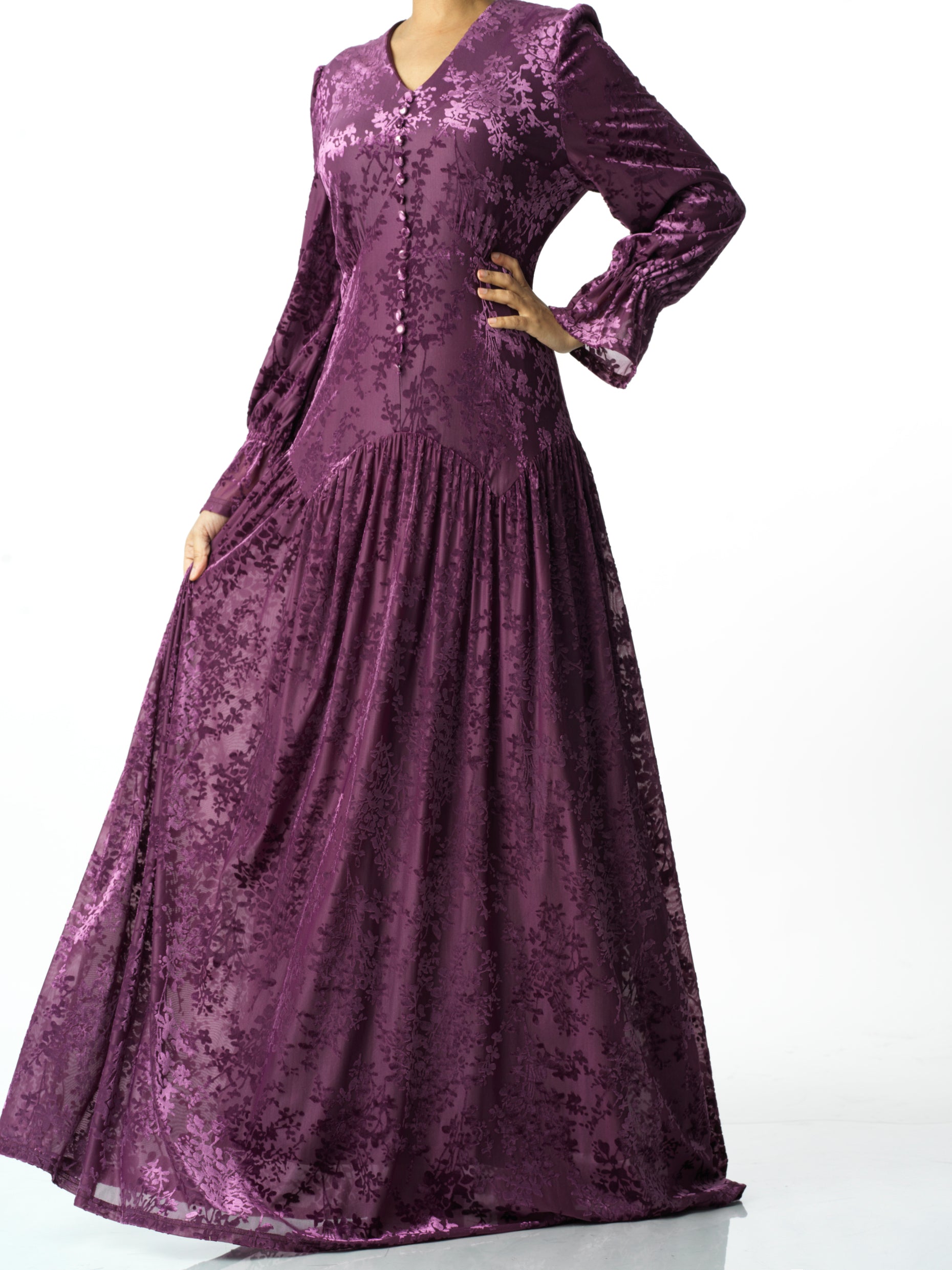 Ellette Zaria Velvet Burnout Maxi Dress