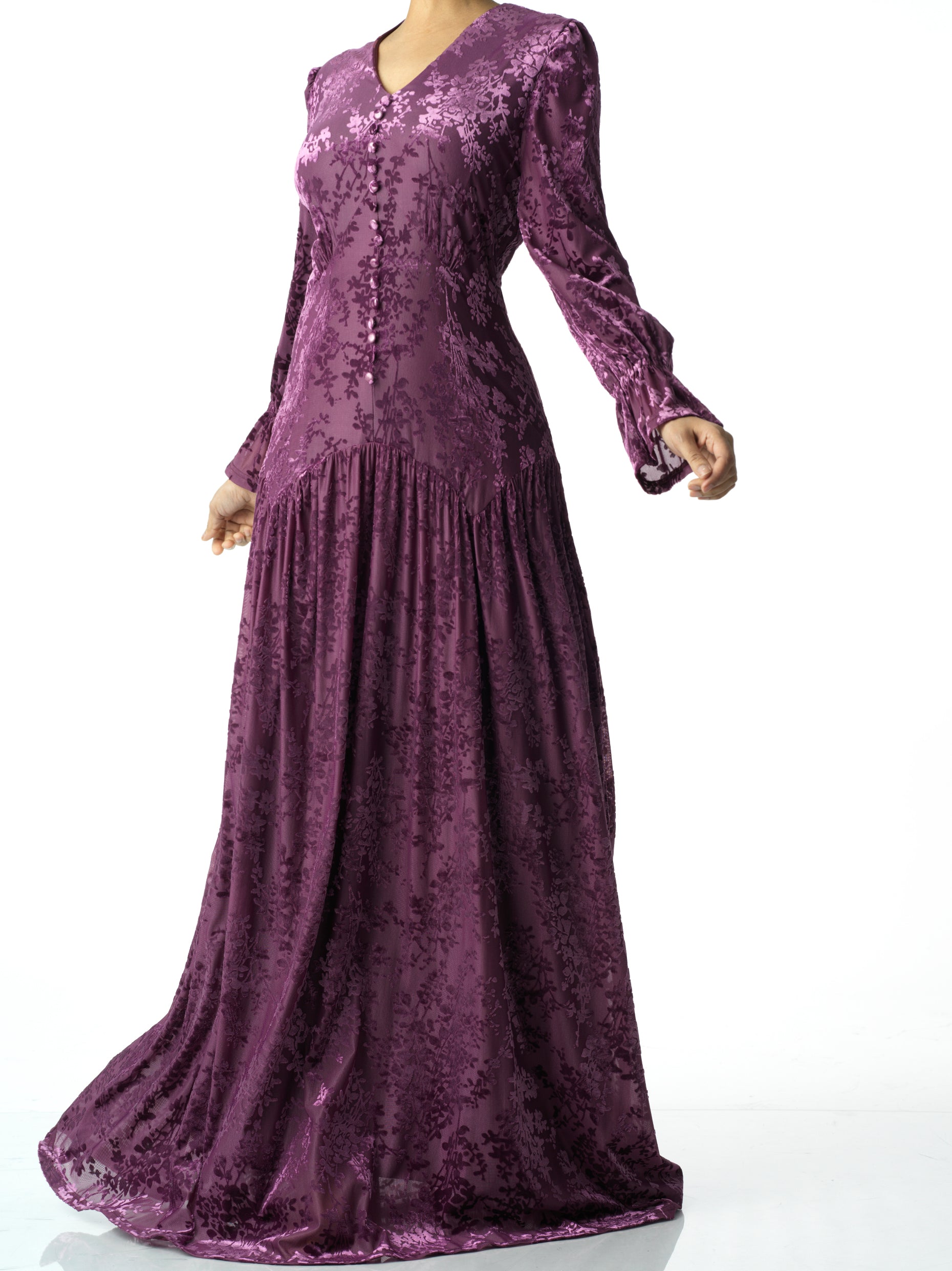 Ellette Zaria Velvet Burnout Maxi Dress