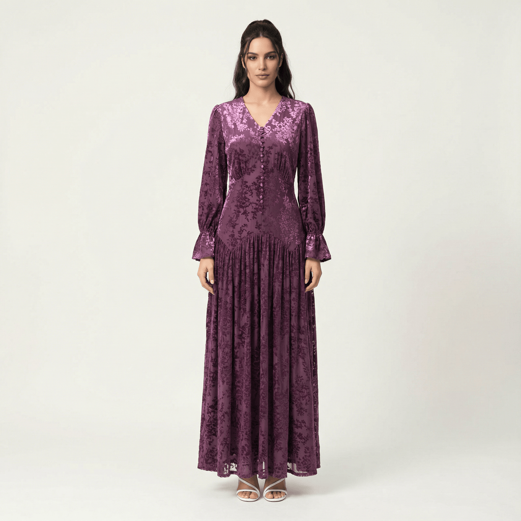 Ellette Zaria Velvet Burnout Maxi Dress