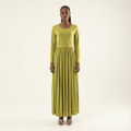 Coralie Zaytoon Pleated Ponte Maxi Dress